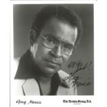 Greg Morris Signed 10 x 8 b/w photo, small scuff to top. Condition 6/10. All autographs are