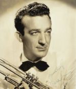 Harry James Signed 8 x 7 inch sepia photo autograph a little light, Several minor creases across
