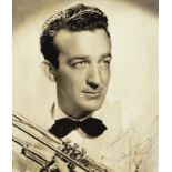 Harry James Signed 8 x 7 inch sepia photo autograph a little light, Several minor creases across