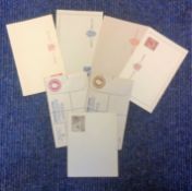 Postal stationery, 7 items, Mint GB, Noted envelope imprinted BE exhibition 1925, 2 reg letters GV