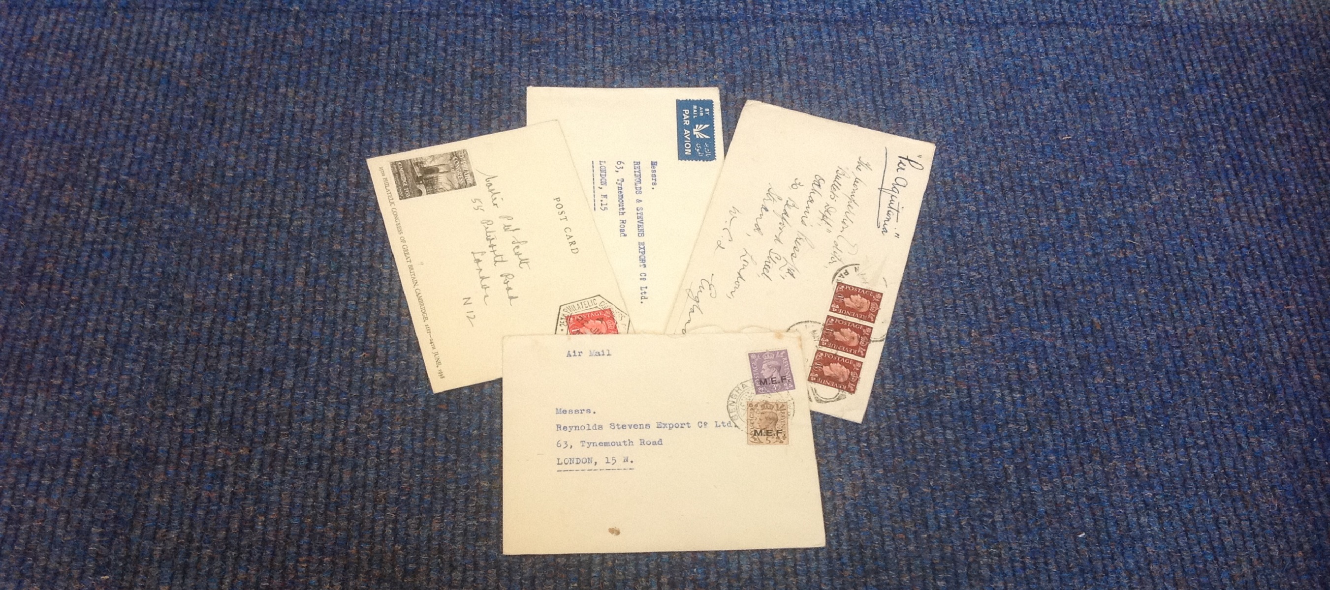 Cover collection, 4 in total, Includes 2 MEF overprints GVI pmk Bengha2A/Libya, 1 22/6/38 postmark