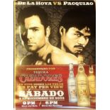 Oscar De La Hoya Vs Manny Pacquiao World Title 2008 Official 18x24 Double-Sided Boxing Poster. We