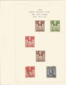 Great Britain stamp collection 1 loose page 6 stamps mint and used 1939 includes 3 , 2/6 2, 5/=