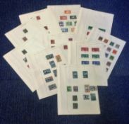 British Commonwealth stamp collection 12 loose sheets mint and used includes countries Cape of