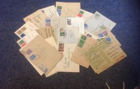 GB commercial cover collection, 24 covers a lot of GVI, Includes postage due stamps and cachet,