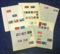 Great Britain stamp collection 5 loose sheets mainly used dating early EII includes contract note