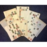 South America stamp collection 8 loose sheets used, and mint early material countries include