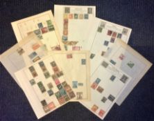 South America stamp collection 8 loose sheets used, and mint early material countries include
