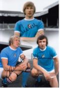 MANCHESTER CITY football autographed 12 x 8 photo, a superb photo depicting a montage of images