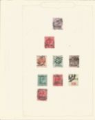 Great Britain stamp collection 8 used stamps QV and EVII includes IR Official , Army Official,