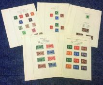 Great Britain stamp collection 5 loose sheets dated 1935/1940 mint and used catalogue value £70.