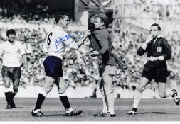 DAVE MACKAY football autographed 12 x 8 photo, a superb image depicting the Tottenham captain