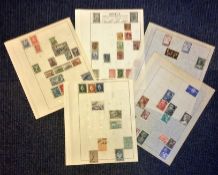 Greece stamp collection 5 loose sheets early material mint and used. We combine postage on