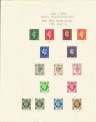 Great Britain stamp collection 1 loose page 14 mint stamps dated 19397/1939 GVI catalogue value £60.
