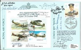 JSF9b 46th Anniv Battle of Britain Signed 7 Battle of Britain Pilots 16 Sept 86 BFPS 2123 46th