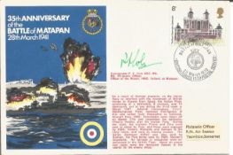 Commander P F Cole signed RNSC23 cover commemorating the 35th Anniversary of the Battle of