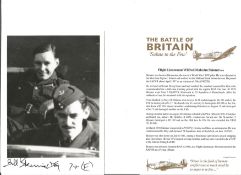 Flt. Lt. Wilfred Malcolm Skinner Battle of Britain fighter pilot signed 6 x 4 inch b/w photo with