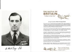 Gp. Capt. Arthur Montague-Smith Battle of Britain fighter pilot signed 6 x 4 inch b/w photo with