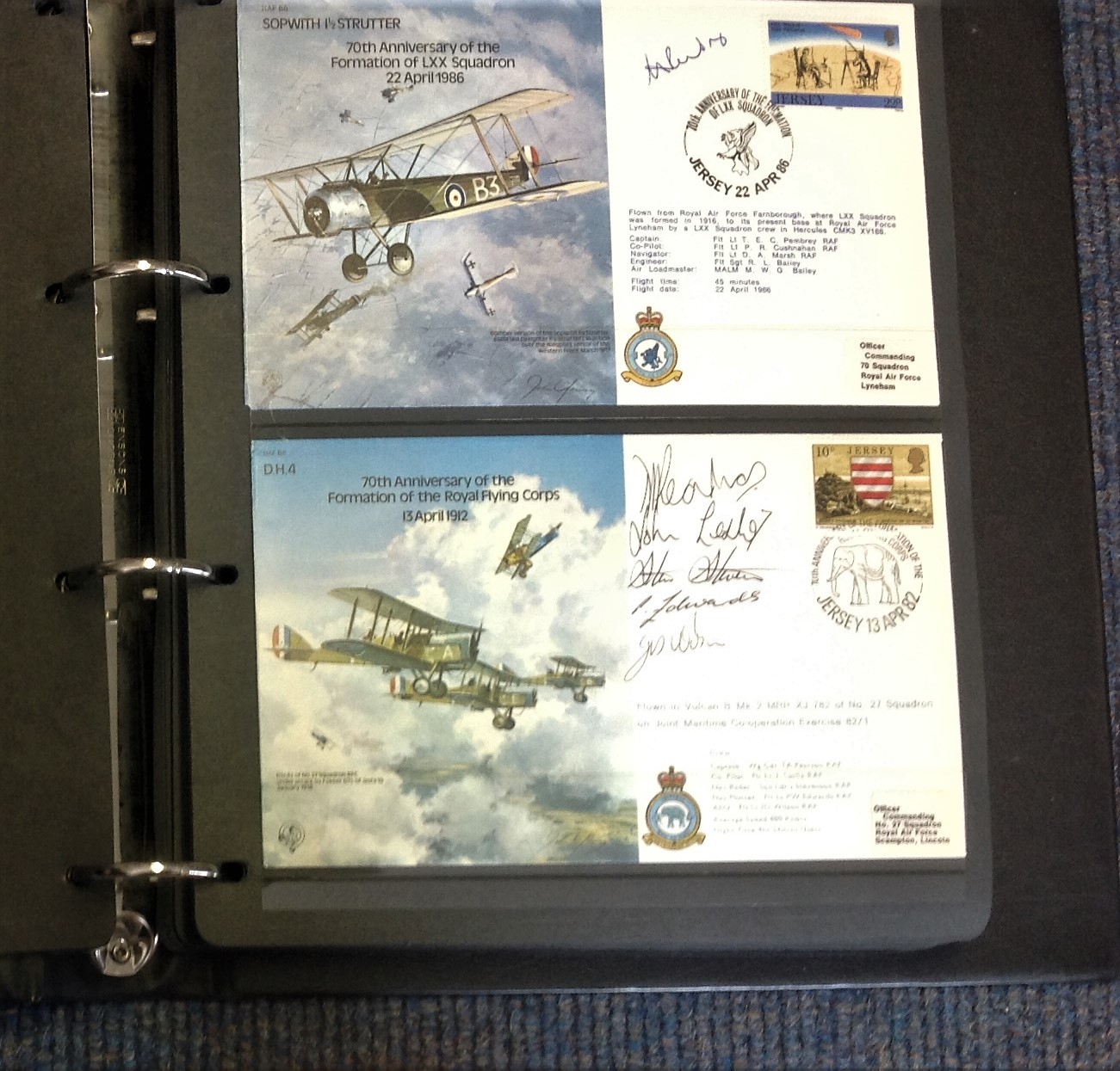 Bomber Command pilot signed collection of 45 covers in an album, each flown by the RAF with the - Image 3 of 7