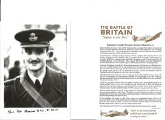 Sqn. Ldr. George Herman Bennions Battle of Britain fighter pilot signed 6 x 4 inch b/w photo with