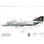 RAF Wattisham print approx 16 x 12 inches fixed to thicker paper. Phantom F4J ZE350 74 Sqdn, Cameron