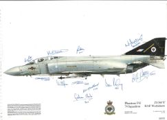 RAF Wattisham print approx 16 x 12 inches fixed to thicker paper. Phantom F4J ZE350 74 Sqdn, Cameron