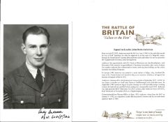Sqn. Ldr. John Denis Anderson Battle of Britain fighter pilot signed 6 x 4 inch b/w photo with