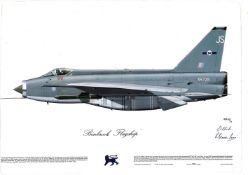 RAF Binbrook print approx 16 x 12 inches fixed thicker paper to Binbrook Flagship XR-728 EE