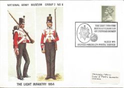 National Army Museum Group 2 No 8 The Light Infantry 1854 unsigned FDC date stamp 10 July 1971 The