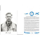 Gp. Capt. Allan Richard Wright Battle of Britain fighter pilot signed 6 x 4 inch b/w photo with