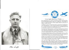 Gp. Capt. Allan Richard Wright Battle of Britain fighter pilot signed 6 x 4 inch b/w photo with