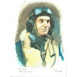 Plt/Off Trevor Gray WW2 RAF Battle of Britain Pilot signed colour print 12x8 signed in pencil. Image