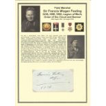 Field Marshal Sir Francis Wogan Festing GCB, KBE, DSO, MiD, Legion of Merit signature piece dated