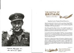 Sqn. Ldr. Norman Edward Hancock Battle of Britain fighter pilot signed 6 x 4 inch b/w photo with