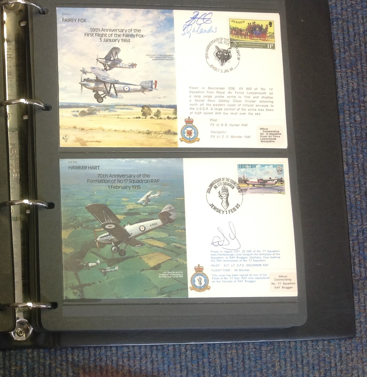 Bomber Command pilot signed collection of 45 covers in an album, each flown by the RAF with the - Image 7 of 7