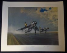 RAF print 32x27 titled Thunder and Lightnings signed in pencil by the artist Gerald Coulson. One