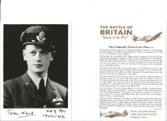 Wg. Cdr. Thomas Francis Neil Battle of Britain fighter pilot signed 6 x 4 inch b/w photo with