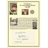 Field Marshal Sir John Wilfred Stanier, GCB, MBE signed 6 x 4 inch signature piece taken from a