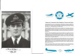 Lt. Cdr. John Humphrey Charlesworth Sykes Battle of Britain fighter pilot signed 6 x 4 inch b/w