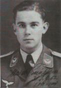 Photo Signed Black & white Print Signed Ulrich Steinhilper, Luftwaffe Pilot Shoot down over