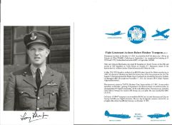 Flt. Lt. Anthony Robert Fletcher Thompson Battle of Britain fighter pilot signed 6 x 4 inch b/w