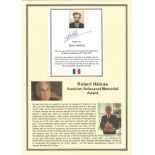 WW2 resistance Mr Robert Hebras Austrian Holocaust Memorial Award signed descriptive bookplate,
