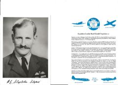 Sqn. Ldr. Basil Gerald Stapleton Battle of Britain fighter pilot signed 6 x 4 inch b/w photo with