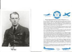Wg. Cdr. Robert Francis Thomas Doe Battle of Britain fighter pilot signed 6 x 4 inch b/w photo