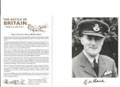 Flt. lt. George Maurice Baird Battle of Britain fighter pilot signed 6 x 4 inch b/w photo with
