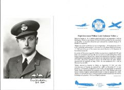 Flt. Lt. William Louis Buchanan Walker Battle of Britain fighter pilot signed 6 x 4 inch b/w photo