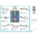 WW2 multisigned cover A4 size. Award of the Aircrew Europe Star signed by Michael Beetham, Harold