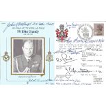 Battle of Britain Pilots multiple signed cover. CMD16 Marshall of the RAF Sir J. Grandy Signed 7