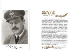 Flt. Lt. Norman Robert Norfolk Battle of Britain fighter pilot signed 6 x 4 inch b/w photo with