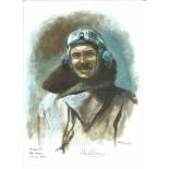 Sgt Pilot Paul Farnes WW2 RAF Battle of Britain Pilot signed colour print 12 x 8 inch signed in